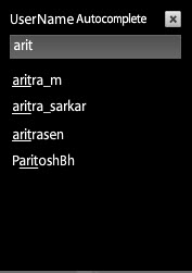 Autocomplete Username