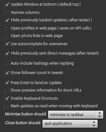 TweetDeck Settings Settings